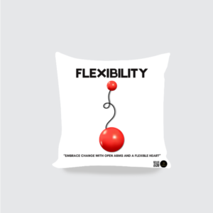 Flexibility Affirmation Cushion Cover – White | 16x16 Inch
