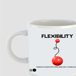 Flexibility Ceramic Coffee Mug – Embrace Change with a Flexible Heart – Motivational Drinkware