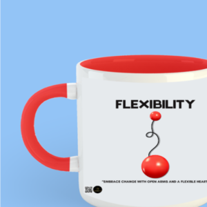 Flexibility Ceramic Coffee Mug – Embrace Change with a Flexible Heart – Dual Tone