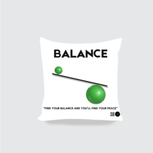 Balance - White Cushion Cover – Inspirational Minimalist Quote Pillowcase (16x16 inch)