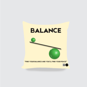 Balance Cushion Cover – Inspirational Minimalist Quote Pillowcase (16x16 inch)