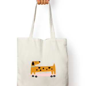"Doggy Goes a Scootin'" Tote Bag – Fun & Versatile Carry-All