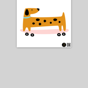 "Doggy Goes a Scootin'" 10x10 Inch Poster – Fun & Quirky Wall Art