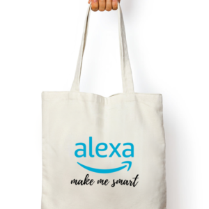 "Alexa, Make Me Smart" – Funny Cotton Tote Bag | Eco-Friendly & Reusable Diaper Bag