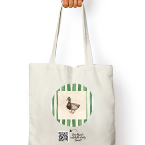 The Green Quack - QR Coded White Tote Bag