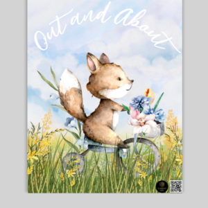 Out and About - 18x24 Inch Wall Poster | Whimsical Fox in Nature | Adventure-Inspired Kids Room Decor
