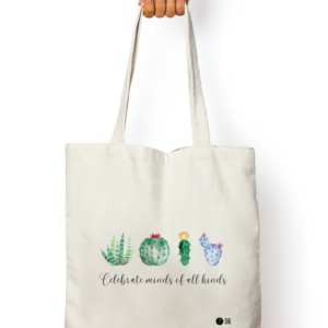 Celebrate Minds of All Kinds - Inspirational White Tote Bag