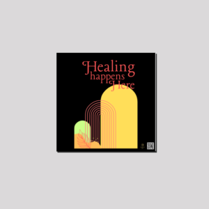 8x8 Canvas – "Healing Happens Here" Minimalist Geometric Design