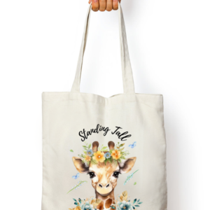 Standing Tall - Inspirational Giraffe White Tote Bag