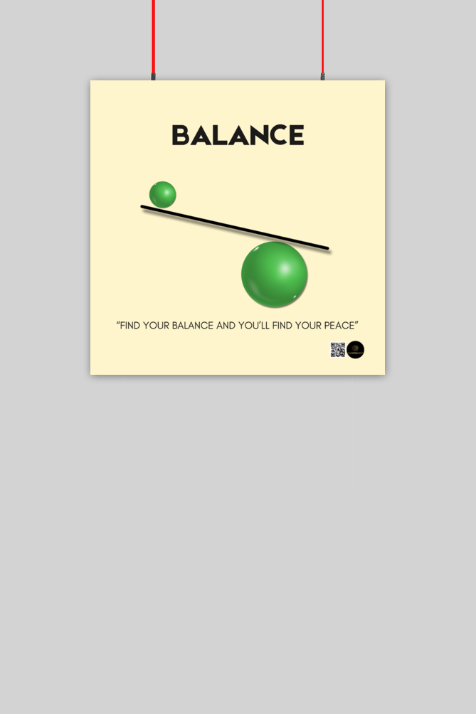 Balance Motivational Poster – 10x10 Inch | Inspirational Wall Art Print with Quote for Mindfulness and Inner Peace