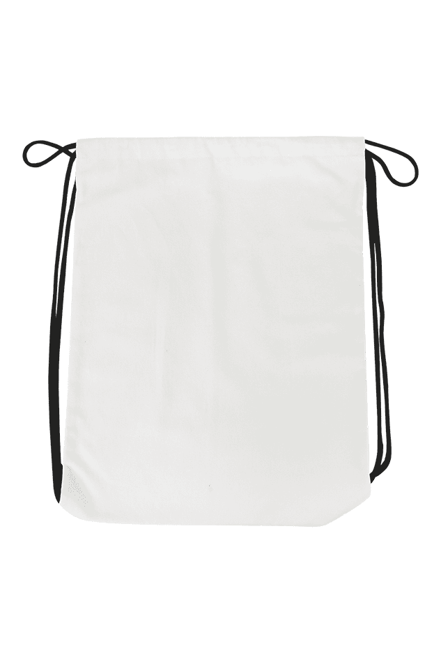 White Drawstring Bag – "Strength in Courage" Inspirational Floral Design - Image 2