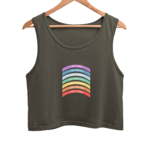 Female Crop Tank (XS-XXL) – "Kids Corner for Wellness" Affirmation Design