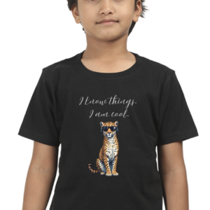 Savvy Spots Classic Crew T-Shirt for Boys – Cotton Graphic Tee with Cheetah Print – Ages 0-13 Years