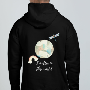 Oversized Hoodie (S-3XL) – "I Matter in the World" Watercolor Earth Design