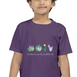 Celebrate Minds of All Kinds - Dark Edition Boys' T-Shirt | Cactus-Themed Neurodiversity Awareness Tee