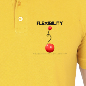 Flexibility Polo T-Shirt – Bend, Don’t Break | Motivational Minimalist Tee
