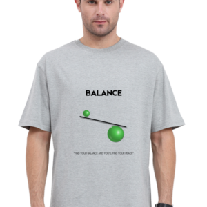 Unisex Oversized “Balance” T-Shirt | Motivational Graphic Tee | Mindfulness-Inspired