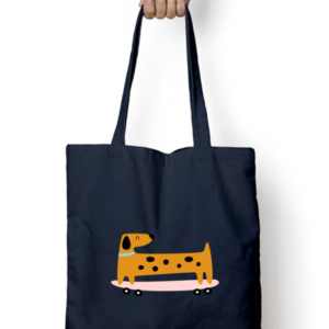 "Doggy Goes a Scootin'" Dark Tote Bag – Fun & Playful Pet Lover's Bag