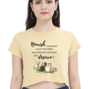 Nourish & Flourish Affirmation Crop Top – Self-Care Quote Tank for Women