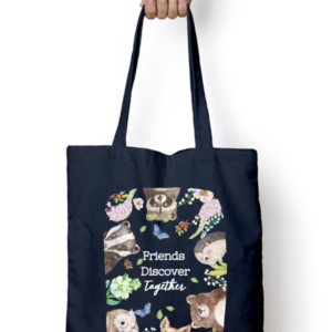 Friends Discover Together Dark Edition Tote Bag | Cute Woodland Animal Design | Eco-Friendly & Stylish