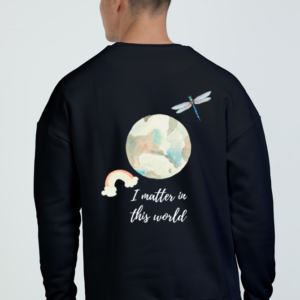 Oversized Sweatshirt (S-XXL) – "I Matter in the World" Watercolor Earth Design