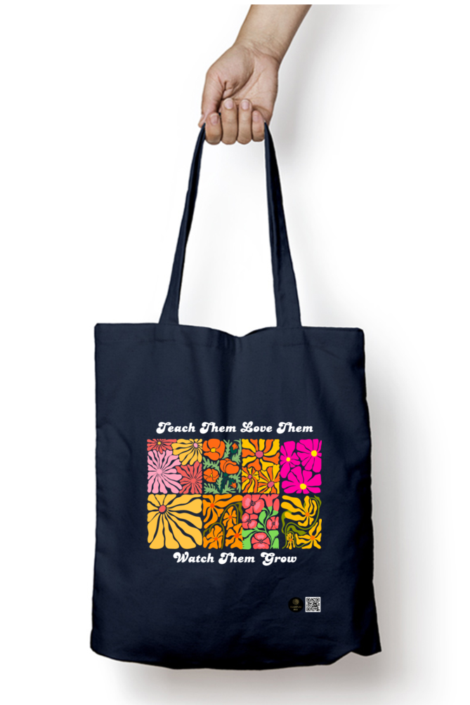Teach Them, Love Them, Watch Them Grow – Inspirational Tote Bag for Kids & Parents - Dark Edition