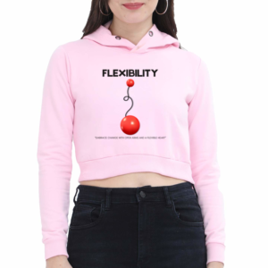 Flexibility Crop Hoodie – Bend, Don’t Break | Empowering Minimalist Design for Women