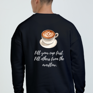 Oversized Sweatshirt – "Overflow with Self-Care" Motivational Design