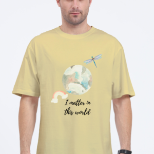 Oversized Standard T-Shirt (XS-XXL) – "I Matter in the World" Watercolor Earth Design