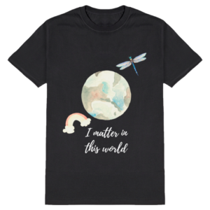 Male Standard Crew T-Shirt (S-XXL) – "I Matter in the World" Watercolor Earth Design