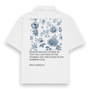 Oversized Shirt (S-3XL) – "Strength in Courage" Inspirational Floral Design