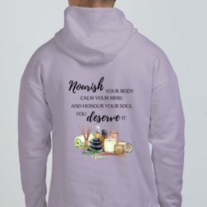 Nourish & Flourish Oversized Unisex Hoodie – Self-Care Wellness Hoodie, Mindfulness and Motivation Apparel