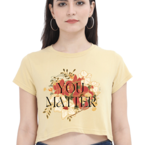 Female Crop Top – "You Matter" Vintage Floral Design