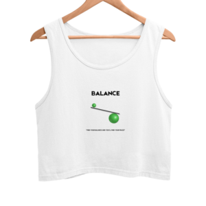 Balance Crop Tank Top – Inspirational Quote Fitness Tee for Women