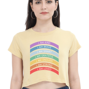 Female Crop Top (XS-XXL) – "Kids Corner for Wellness" Affirmation Design