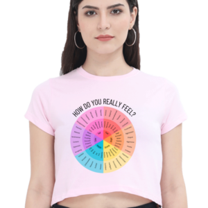 Spectrum of Emotions Crop Top – Emotional Awareness Wheel Tee for Women