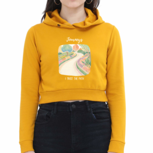 Cropped Hoodie | Journeys - Trust the Path | Aesthetic Motivational Hoodie Dark Edition