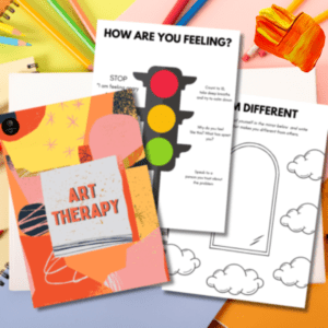 Art Therapy Workbook: A 40-Page Creative Bundle for Self-Expression & Healing (Digital Download)