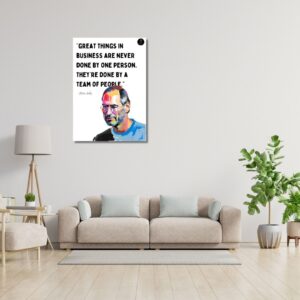 Steve Jobs Quote Wall Art | “Great Things in Business Are Never Done by One Person” | Digital Download | 42 x 59.4cm Teamwork Office Printable