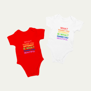 "Different and Beautiful" Inspirational Baby Onesie – Available in Multiple Colors
