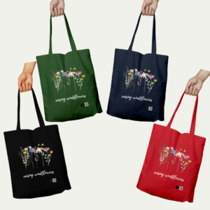 Raising Wildflowers – Dark Edition Tote Bag for Free-Spirited Parents