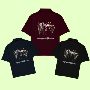 Raising Wildflowers – Nature-Inspired Oversized Shirt for Free-Spirited Parents - Dark Edition