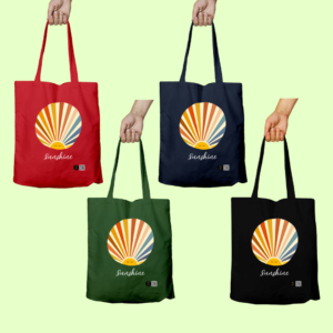 Sunshine Tote Bag – Retro Boho Aesthetic - Dark Edition
