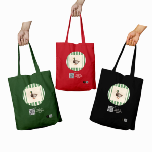 The Green Quack - QR Coded Tote Bag - Dark Edition