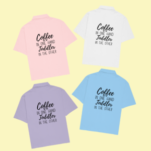 Caffeine & Chaos Oversized Unisex Shirt – Funny Parenting Shirt