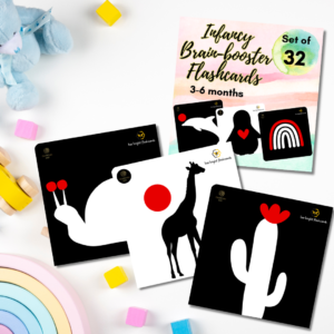 Infant Visual Stimulation Flashcards (3-6 Months) – Red, Black & White High-Contrast Cards