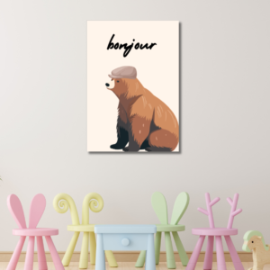 Bonjour Bear Poster