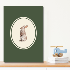 Vintage Bunny Illustration Poster