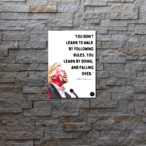 Richard Branson Motivational Quote Wall Art | “You Don’t Learn by Following Rules” | Digital Printable Business Decor | 42 x 59.4cm