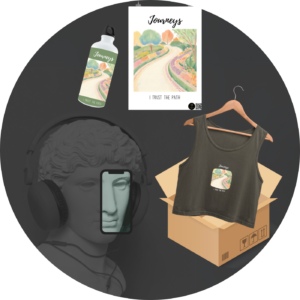 Quantum Bundle – Journeys Crop Tank Top, A3 Poster & 750ml Sipper | I Trust the Path